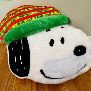 Peanuts Snoopy Decorative Plush Pillow Holiday 16", NEW, with tags